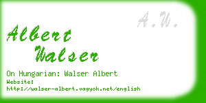 albert walser business card